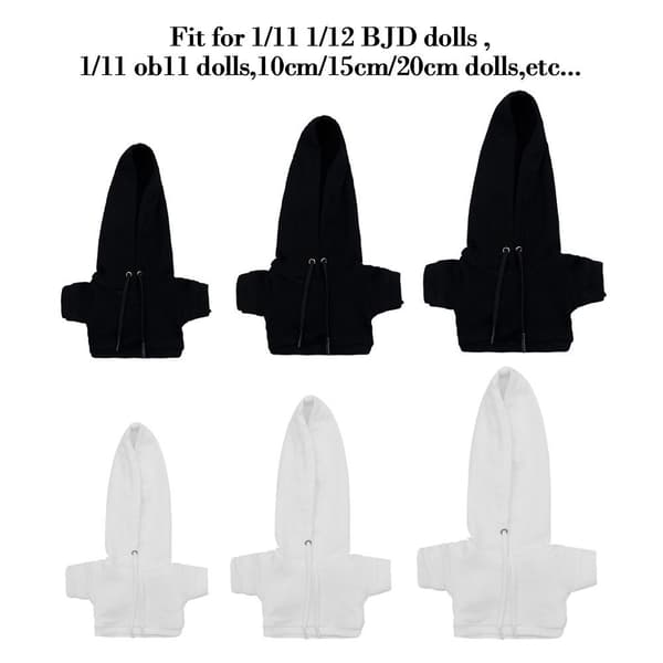 Håndlavede Hættetrøjer Sweatshirt Outfits SORT 15CM Black 15cm
