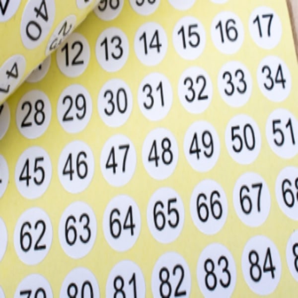 30 ark 1 till 100 nummeretiketter i följd Nummeretiketter