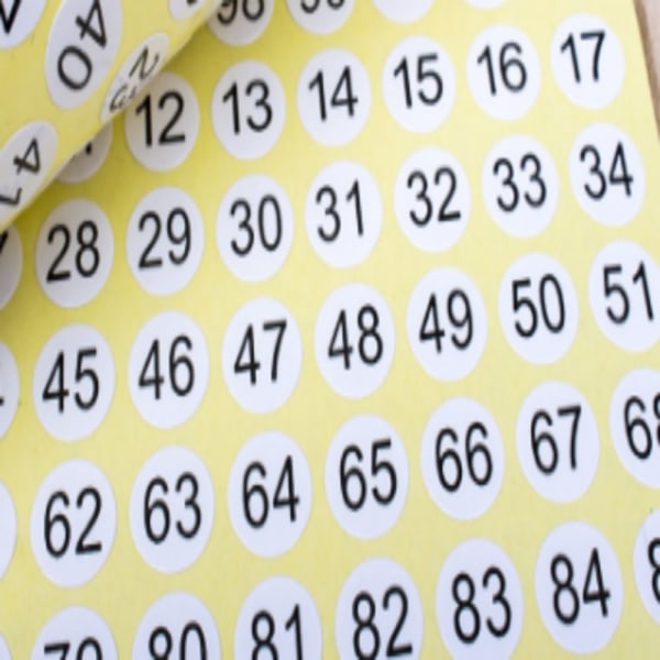 30 arkkia 1 - 100 peräkkäistä numerotarraa numerotarroja