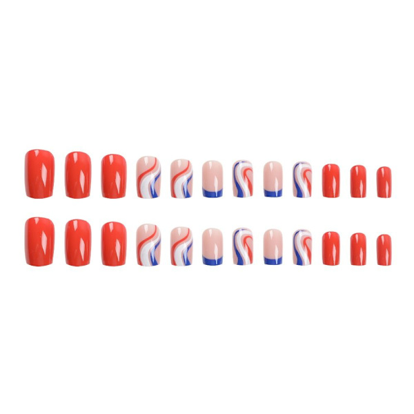 False Nails Square Head Independence Day