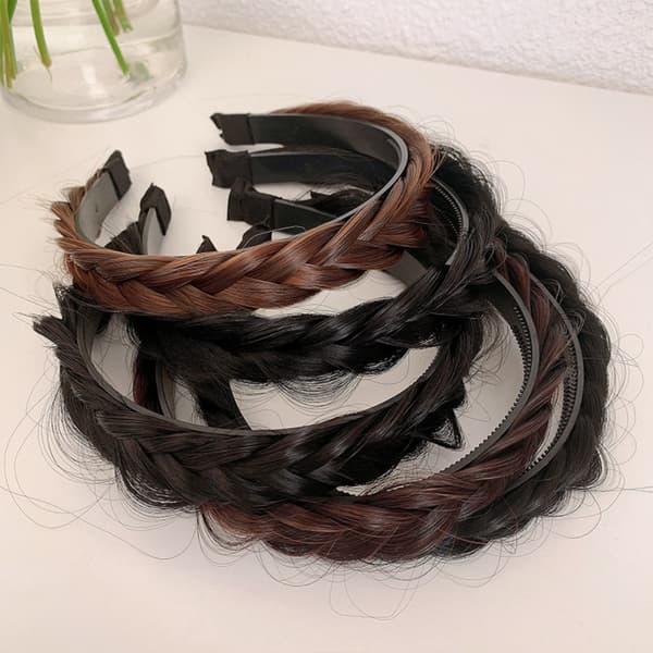 Fried Dough Twists Braid Braid Head Hoop LJUSBRUN light brown