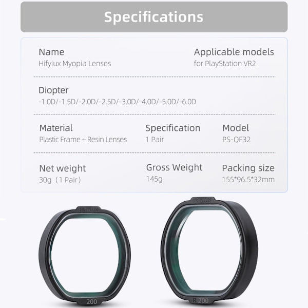 1 par Myopia linsglasögon Aspheric Resin Linser -2.5D -2.5D -2.5D