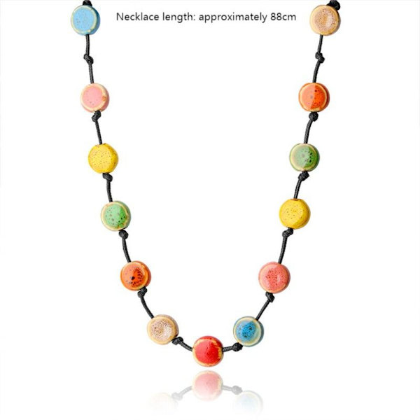 Pitkä kaulakoru keraaminen helmi MULTICOLOR multicolor