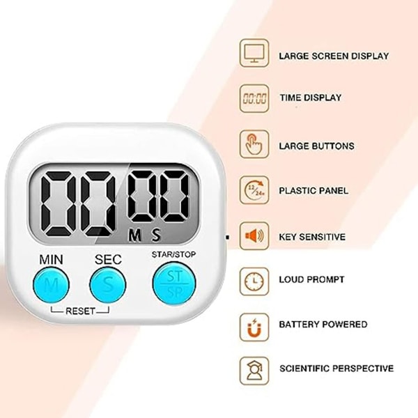 Køkken Timer Digital Visual Timer HVID White