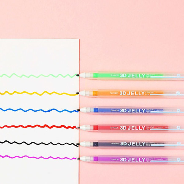 6/12 färger 3D glansig Jelly Pen ritpennor 12FÄRGER 12FÄRGER 12Colors