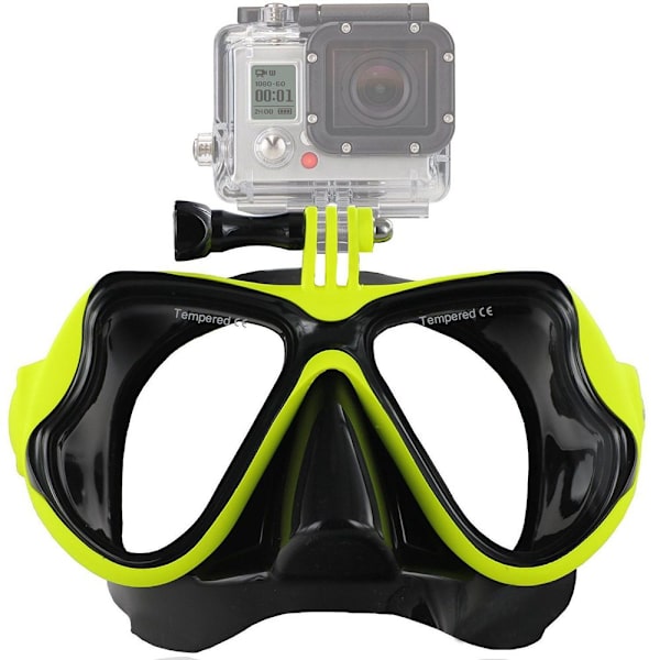 För GoPro Dykmask Simglasögon Dykkamerahållare grön