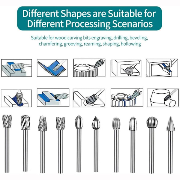Poranteräsarjat Rotary Burrs Tool SILVER 20PCS silver 20pcs