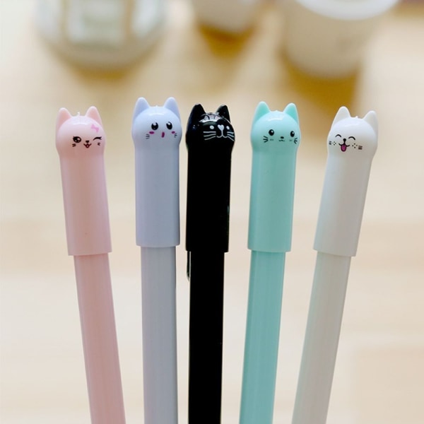 10 kpl Black Cat Gel Pen Cartoon Animals Gel Pen PURPLE Purple