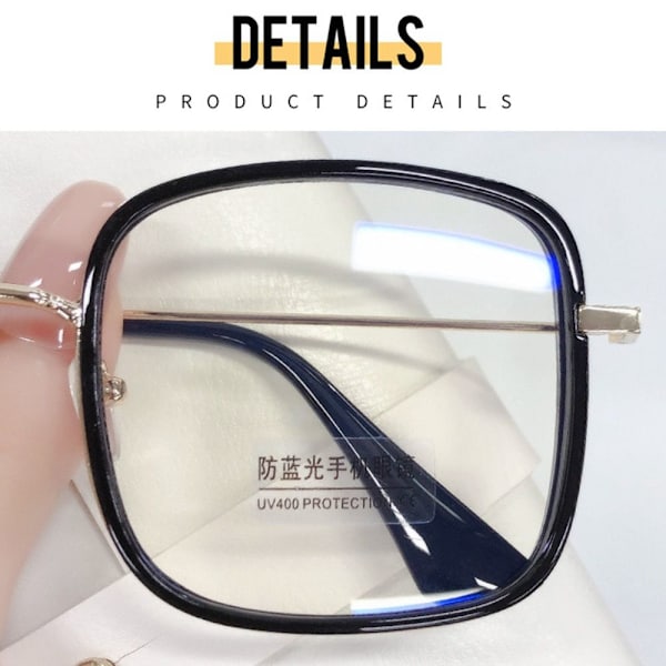 Anti-Blue Light Glasses Square Eyeglasses BEIGE Beige