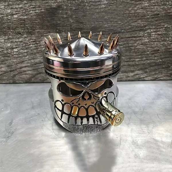 Carving Piston Skull Face Statue C C C
