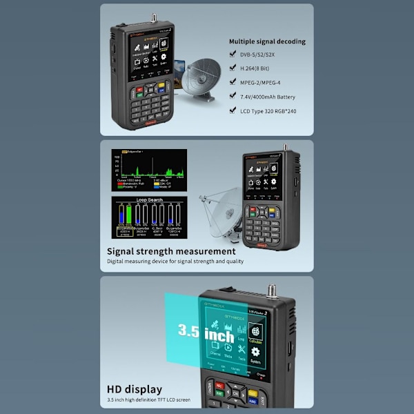 Satellitsignalfinder DVB-S/S2/S2X GTMEDIA V8 Finder 2