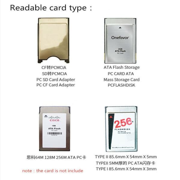 USB 2.0 til PC ATA PCMCIA Adapter Flash Disk Minne Kortleser