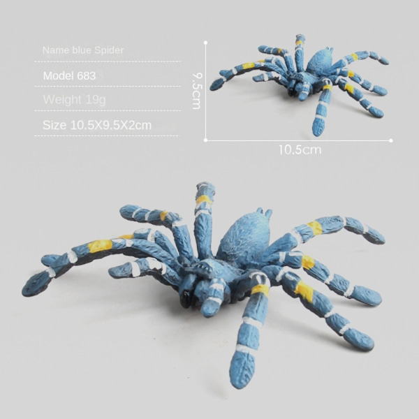 2/4 stk Stor kunstig edderkopp Halloween Skumle rekvisitter GRÅ Gray spider