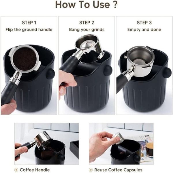 Kaffekapslar kopp påfyllningsbara filter SVART 2 2 Black 2-2