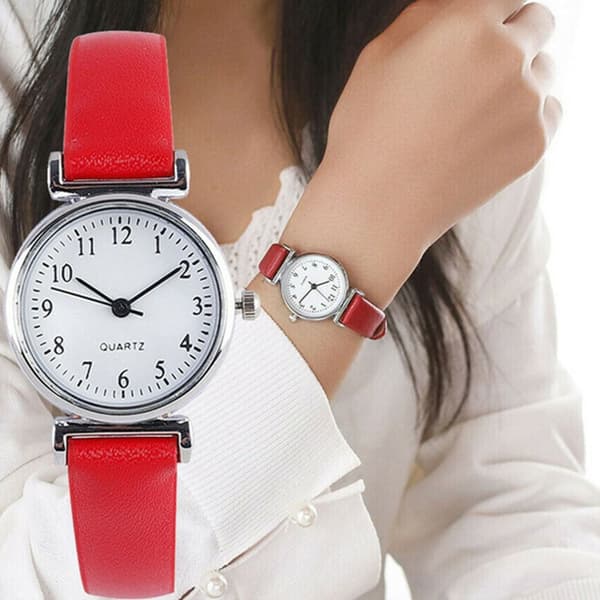 Damklockor Läderarmband RÖD red