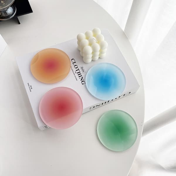 Gradient Akryl Coasters Round Cup Pad GRØNN green