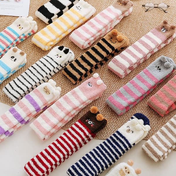 Coral Feece Sok Modeling Knæstrømper STYLE 1 STYLE 1 Style 1