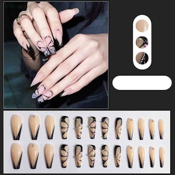 Fake Nails pitkät ranskalaiset 1 1 1