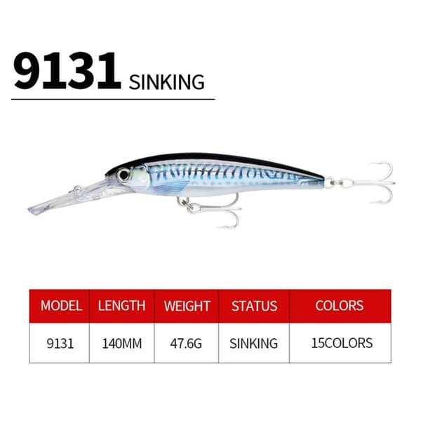 sjunkande Minnow Baits Fish Hooks E E E
