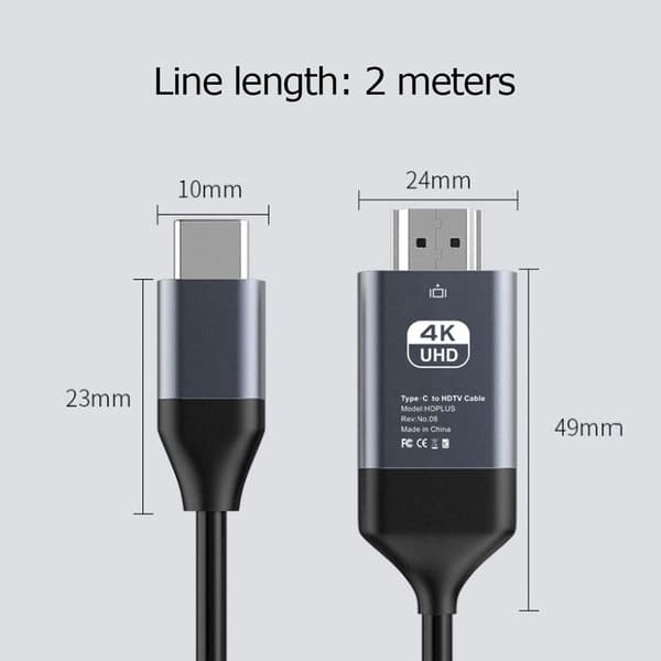 Typ-C till HDMI-adapterkabel 4K HD-kabel