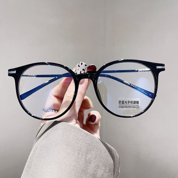 Anti-Blue Light Glasses Pyöreät silmälasit MUSTA Black