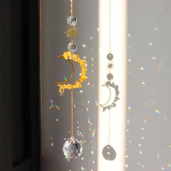 Crystal Sun Catcher riippuva valosieppari KELTAINEN yellow
