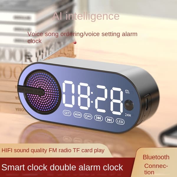 Väckarklocka Dubbel väckarklocka Bluetooth ljud