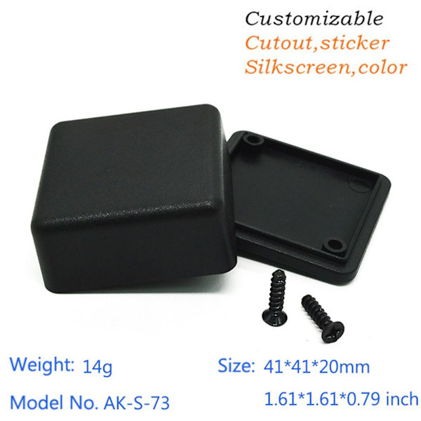 Elektronisk projektæske Vandtæt dæksel Projekt SORT 66X43X17MM Black 66x43x17mm