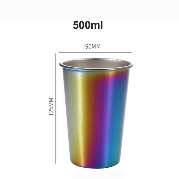 350/500 ml ölkoppar 304 rostfritt stål MULTICOLOR 500 ml Multicolor 500ml