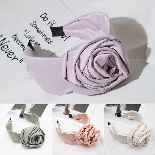 Blomsterpannband Bred hårbåge GRÅ grey