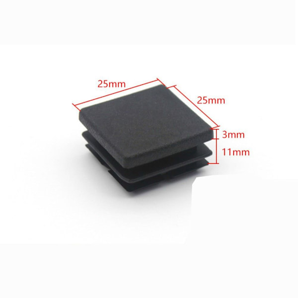 50 stk Square Pipe Tube Cap Plast Tubing End Cap Gjerdestolpe 50pcs