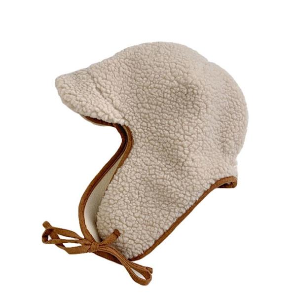 Tyttöjen Bomber Cap Fluffy Fur Hat MUSTA black