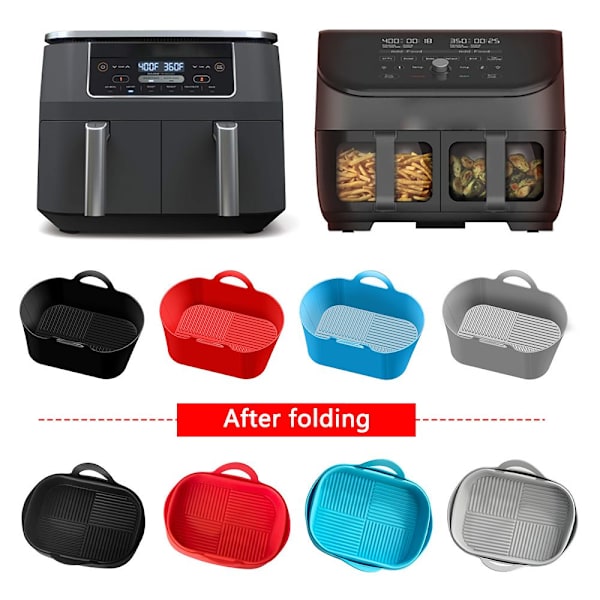 Hopfällbar silikongryta för NINJA Air Fryer RÖD red