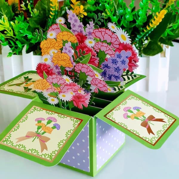 3D Pop-up buket papirblomster 3 3