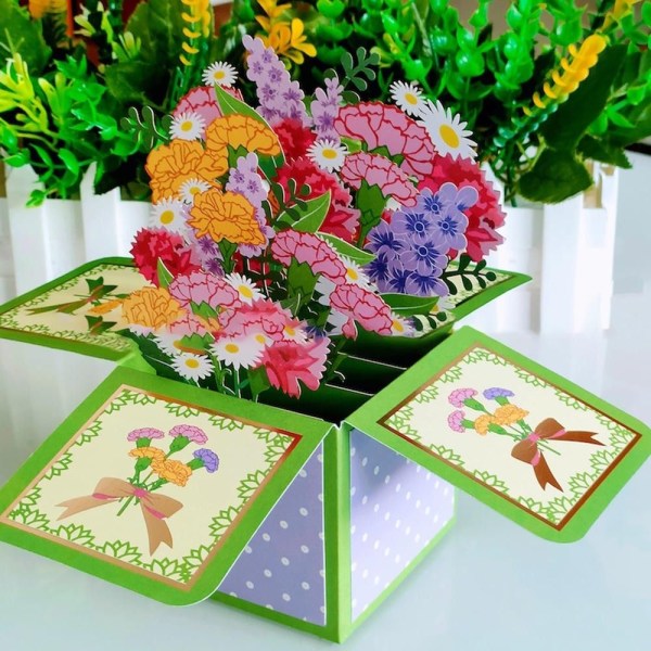 3D Pop-up bukett pappersblommor 4 4