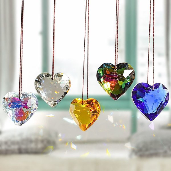 Sun Catcher Krystal Skinnende Ornament GUL Yellow
