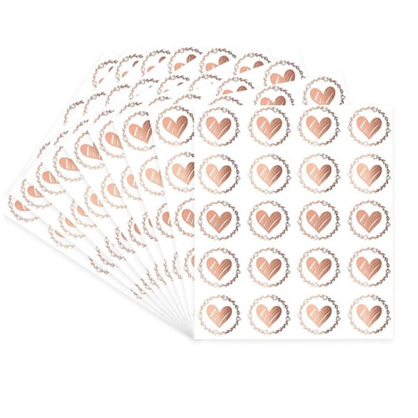 400 STK forseglingsklistremerker Bronzing Love Heart 2 2 2