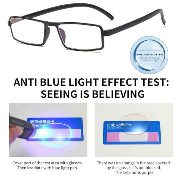 Anti-Blue Light Läsglasögon Fyrkantiga glasögon BRUNA Brown Strength 100