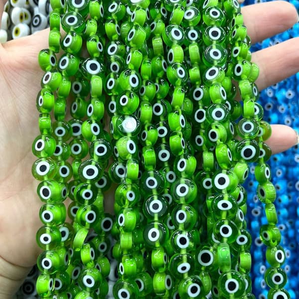 8mm Glaserade Glaspärlor Smyckestillverkning 9 9 9