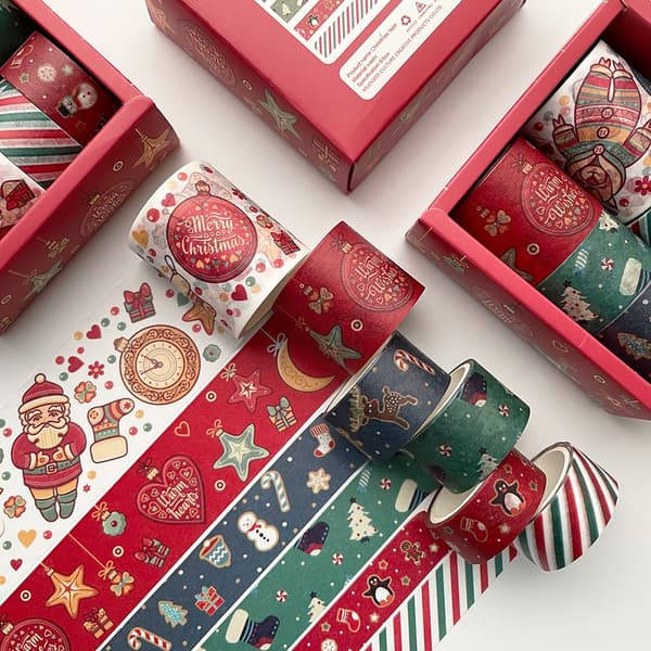 6 st/set God Jul Washi Tejp Boxförpackad