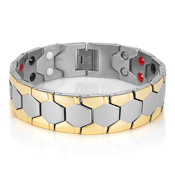 Magnetic Therapy Rannekoru Irrotettava rannerengas GOLD & SILVER gold&silver