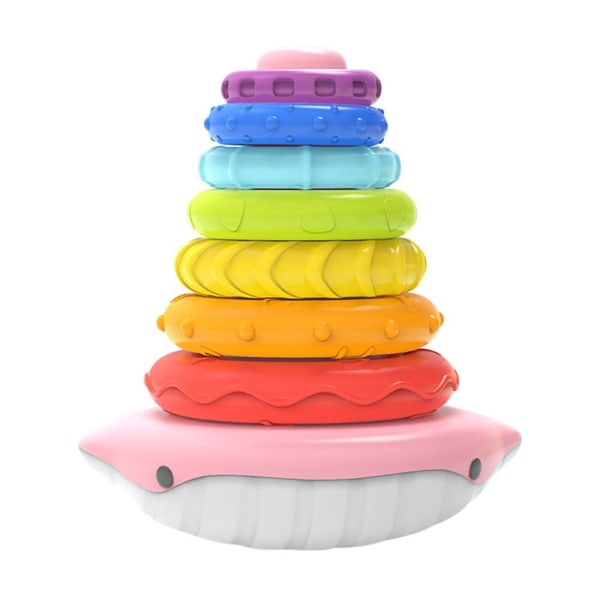 Stabling Ring Blocks Rainbow Tower ROSA pink