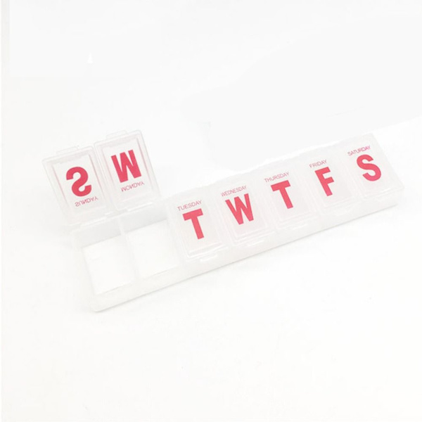 7 Days Pill Box Tablettdispenser RÖD red