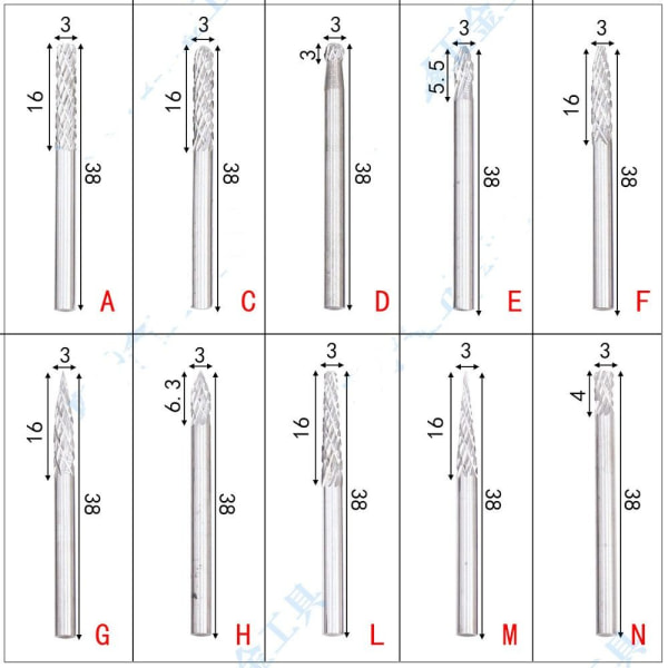 20 STK Hårdmetal Grat Sæt Die Grinder Bits Træskærer Bits