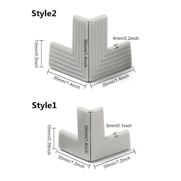 4kpl Kulmasuojat Reunasuoja Pöydän Kulmasuoja HARMAA Grey style2
