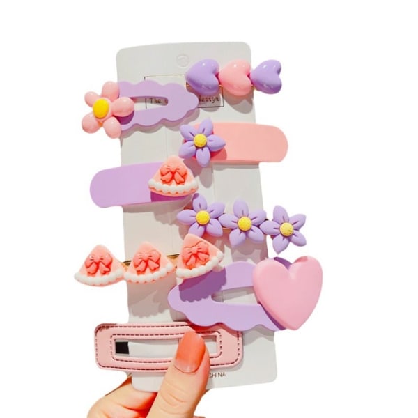 8 stk Love Hair Clip Side Clip LILLA purple