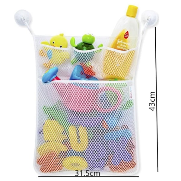 Toy Bag Net Toy Oppbevaring Mesh HVIT white