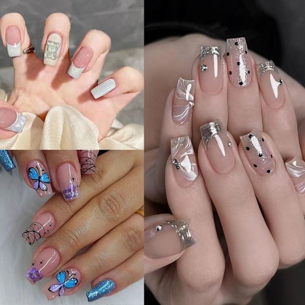 24 kpl Fake Nails pitkät ranskalaiset Z661 Z661 Z661