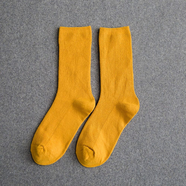 Medium Tube Socks Harajuku Pile Socks GUL yellow