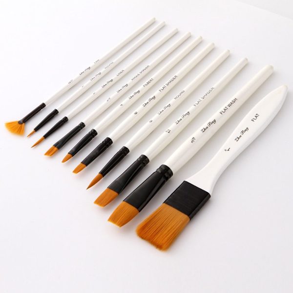 10 st Professionella Nylon Akvarell Penslar